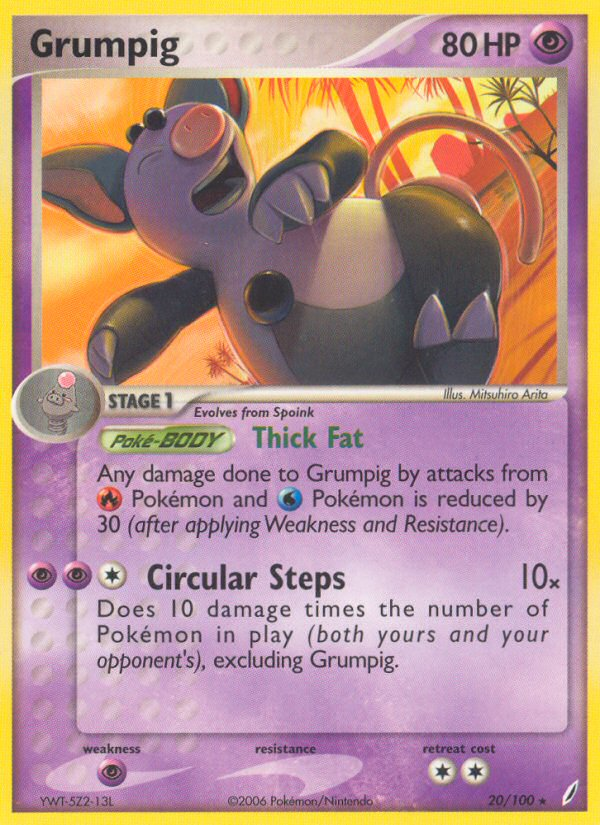 Grumpig (20/100) [EX: Crystal Guardians] | Jomio and Rueliete's Cards and Comics