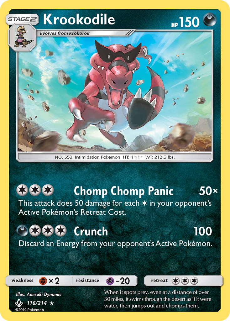 Krookodile (116/214) [Sun & Moon: Unbroken Bonds] | Jomio and Rueliete's Cards and Comics