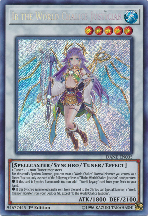 Ib the World Chalice Justiciar [DANE-EN035] Secret Rare | Jomio and Rueliete's Cards and Comics
