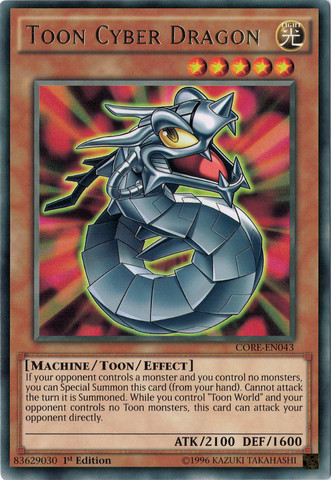 Toon Cyber Dragon [CORE-EN043] Rare | Jomio and Rueliete's Cards and Comics