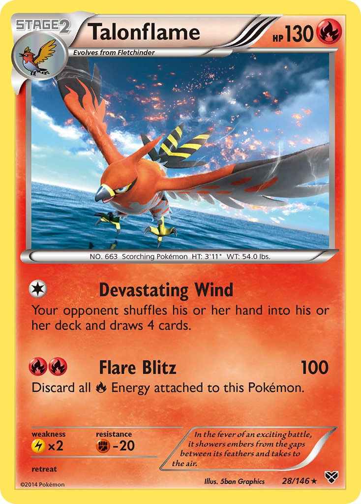 Talonflame (28/146) (Cosmos Holo) (Blister Exclusive) [XY: Base Set] | Jomio and Rueliete's Cards and Comics