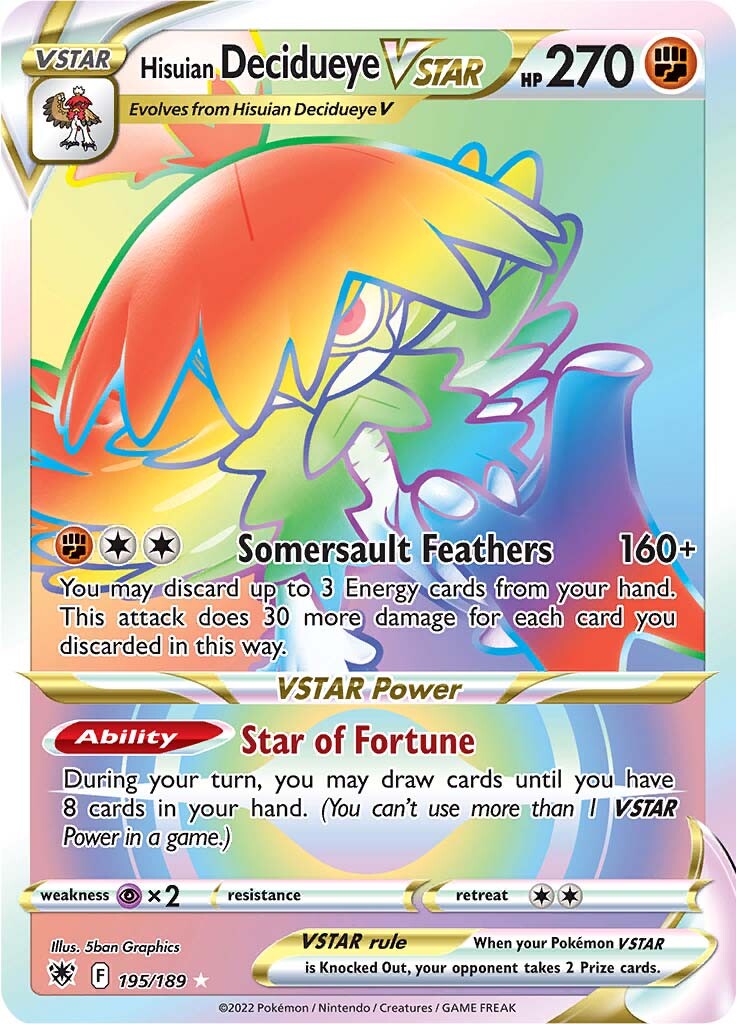 Hisuian Decidueye VSTAR (195/189) [Sword & Shield: Astral Radiance] | Jomio and Rueliete's Cards and Comics