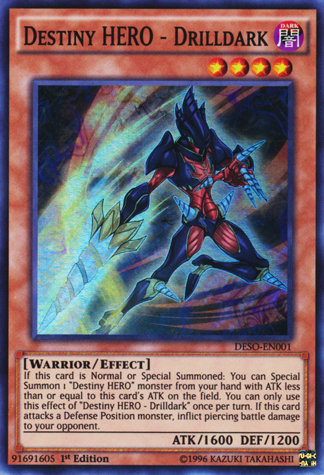Destiny HERO - Drilldark [DESO-EN001] Super Rare | Jomio and Rueliete's Cards and Comics