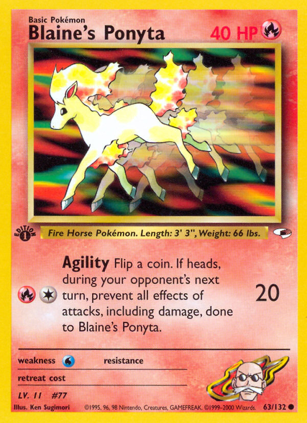 Blaine's Ponyta (63/132) [Gym Heroes 1st Edition] | Jomio and Rueliete's Cards and Comics