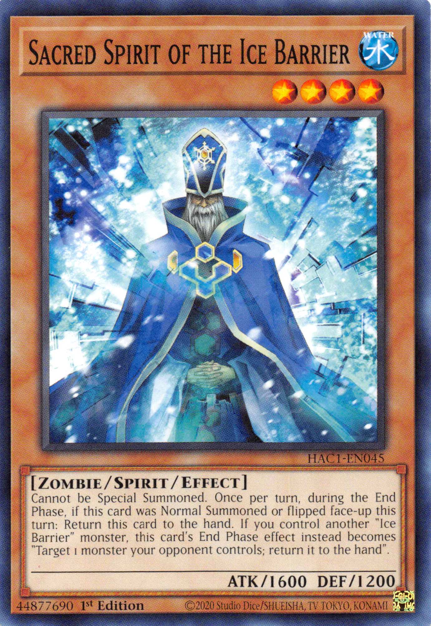 Sacred Spirit of the Ice Barrier [HAC1-EN045] Common | Jomio and Rueliete's Cards and Comics