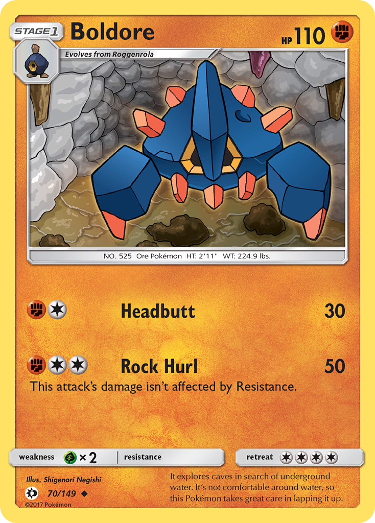 Boldore (70/149) [Sun & Moon: Base Set] | Jomio and Rueliete's Cards and Comics