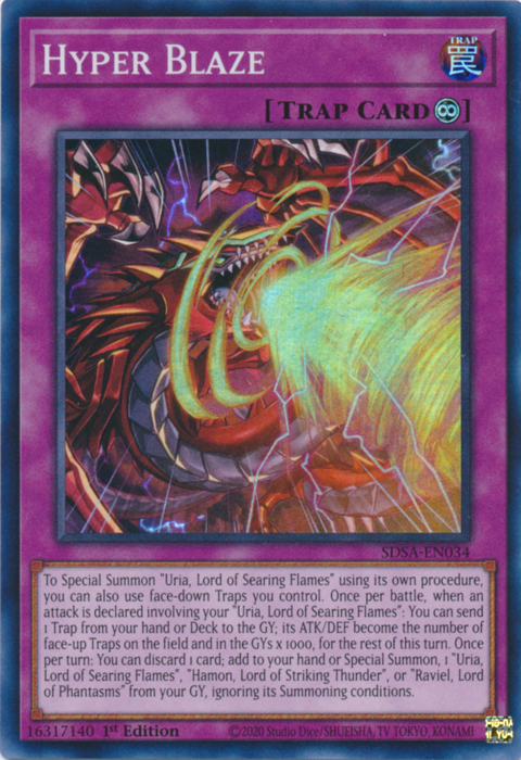 Hyper Blaze [SDSA-EN034] Super Rare | Jomio and Rueliete's Cards and Comics