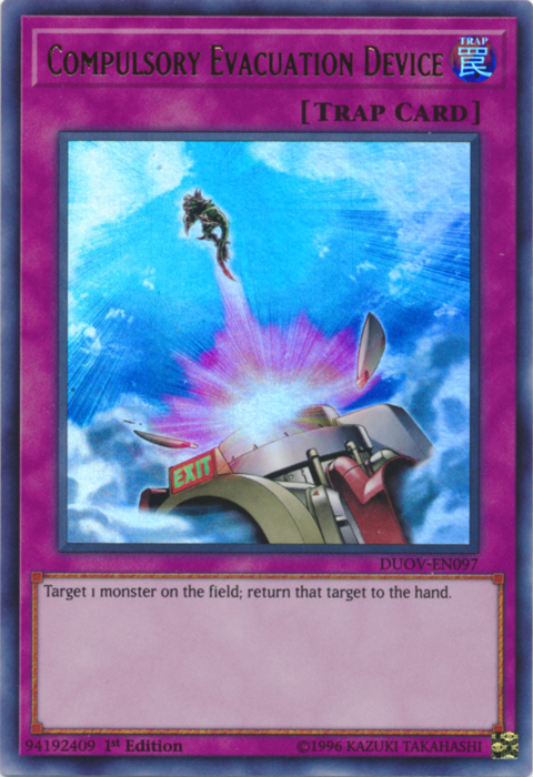 Compulsory Evacuation Device [DUOV-EN097] Ultra Rare | Jomio and Rueliete's Cards and Comics