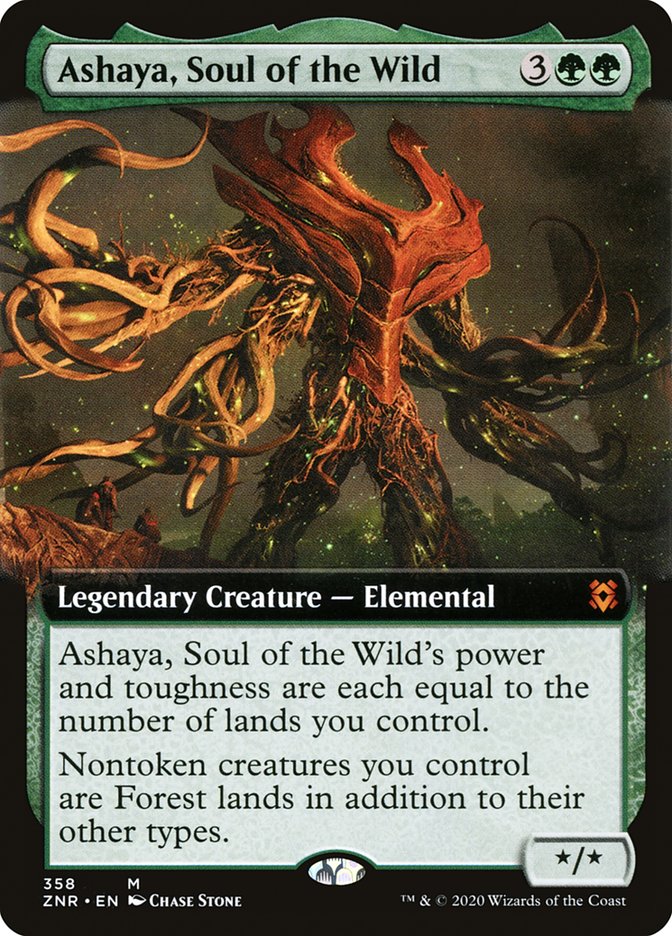 Ashaya, Soul of the Wild (Extended Art) [Zendikar Rising] | Jomio and Rueliete's Cards and Comics