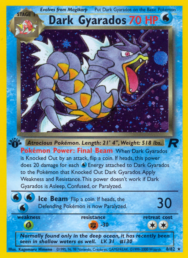 Dark Gyarados (8/82) [Team Rocket 1st Edition] | Jomio and Rueliete's Cards and Comics