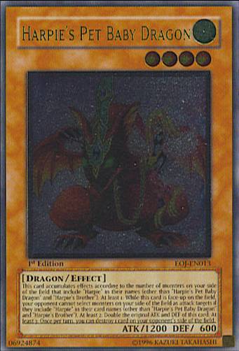 Harpie's Pet Baby Dragon (UTR) [EOJ-EN013] Ultimate Rare | Jomio and Rueliete's Cards and Comics
