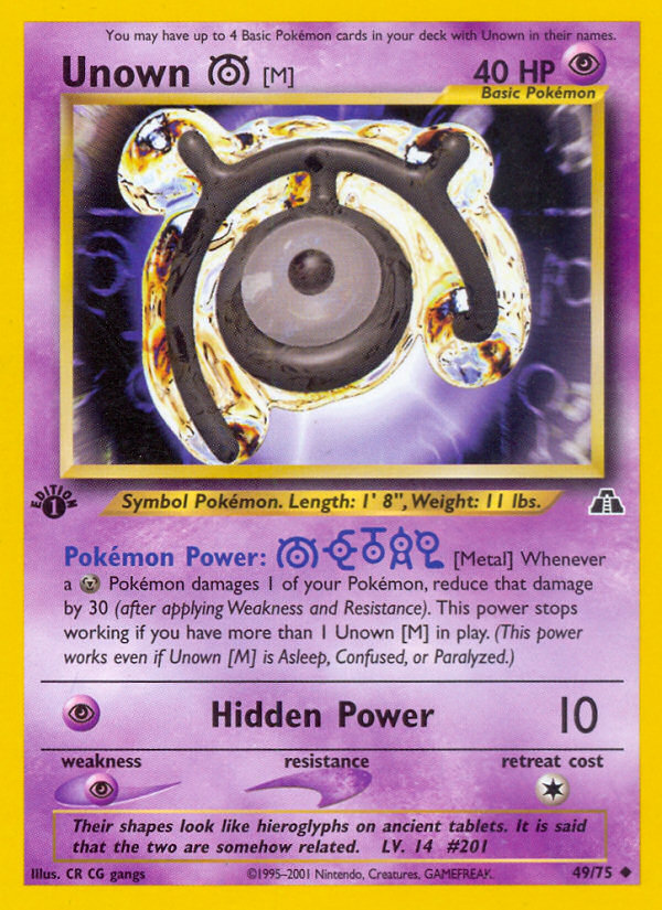 Unown [M] (49/75) [Neo Discovery 1st Edition] | Jomio and Rueliete's Cards and Comics