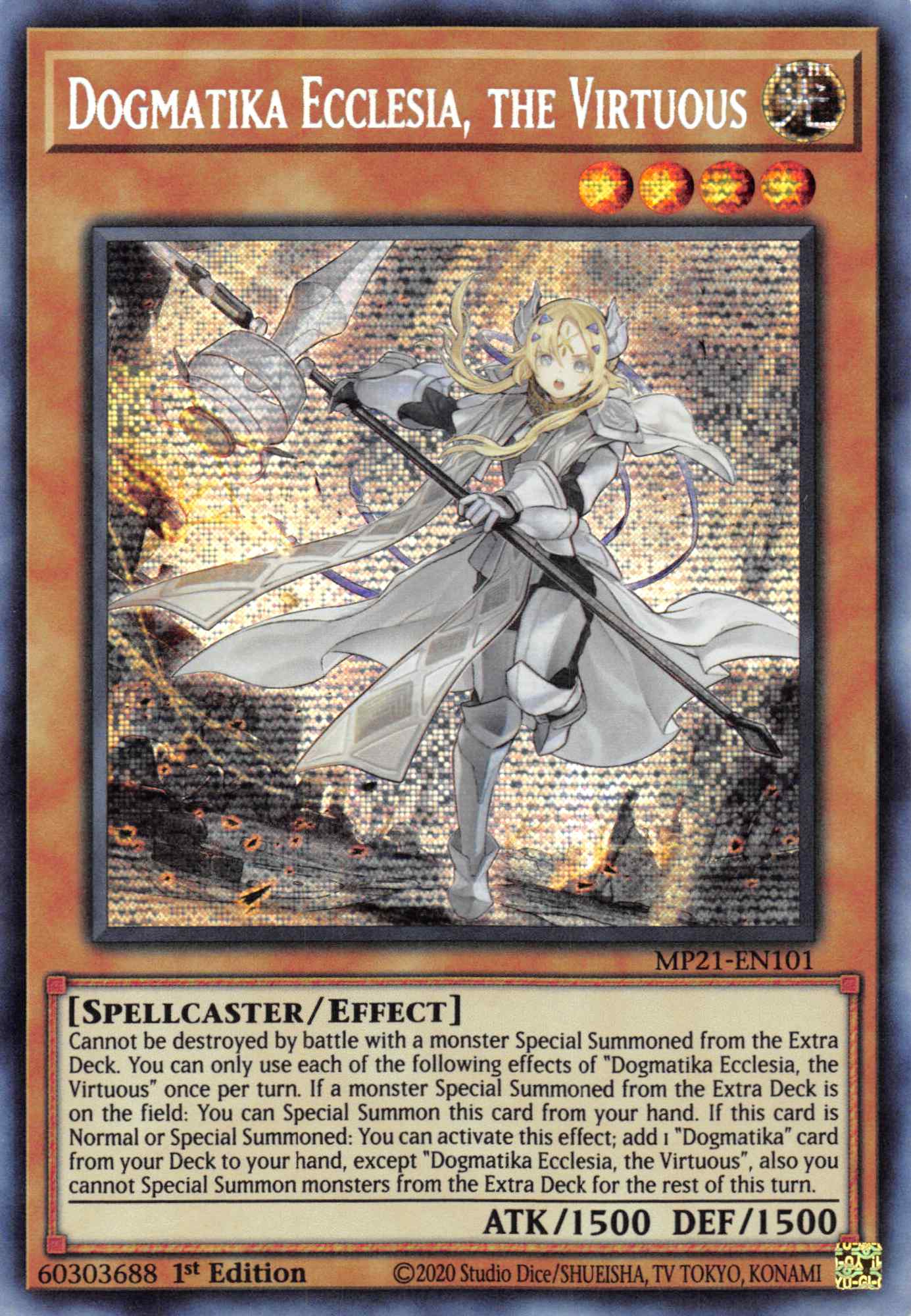 Dogmatika Ecclesia, the Virtuous [MP21-EN101] Prismatic Secret Rare | Jomio and Rueliete's Cards and Comics