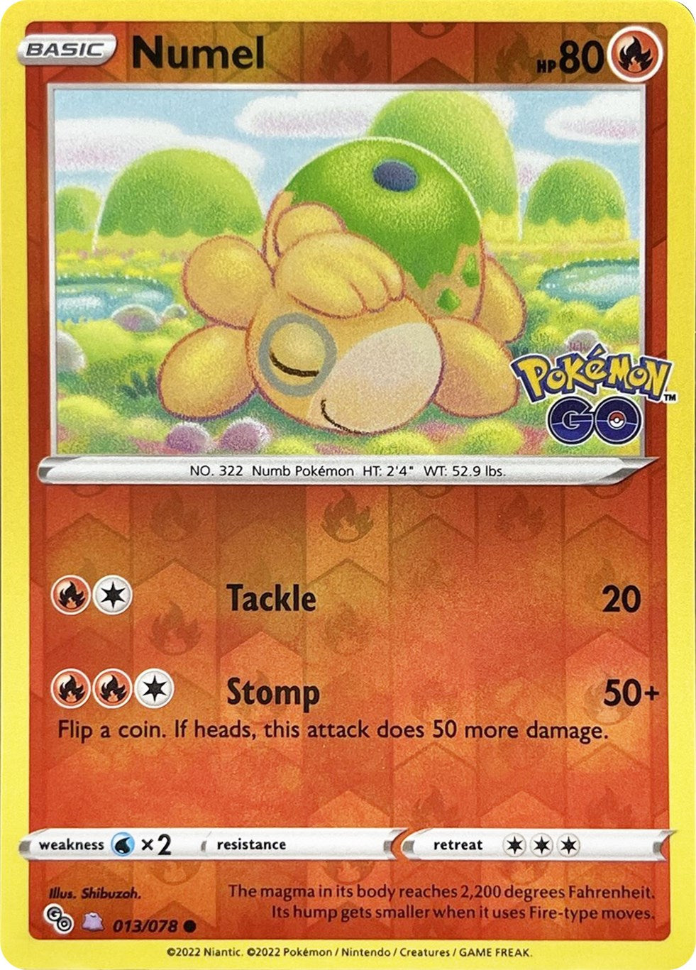 Numel (013/078) (Peelable Ditto) [Pokémon GO] | Jomio and Rueliete's Cards and Comics