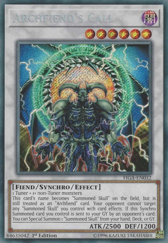 Archfiend's Call [FIGA-EN032] Secret Rare | Jomio and Rueliete's Cards and Comics