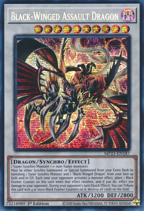 Black-Winged Assault Dragon [MP23-EN187] Prismatic Secret Rare | Jomio and Rueliete's Cards and Comics
