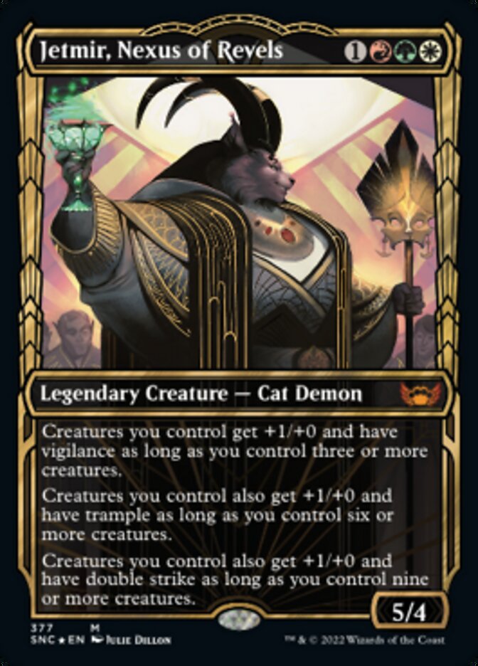 Jetmir, Nexus of Revels (Showcase Golden Age Gilded Foil) [Streets of New Capenna] | Jomio and Rueliete's Cards and Comics