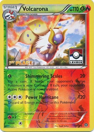 Volcarona (15/114) (League Promo 1st Place) [XY: Steam Siege] | Jomio and Rueliete's Cards and Comics