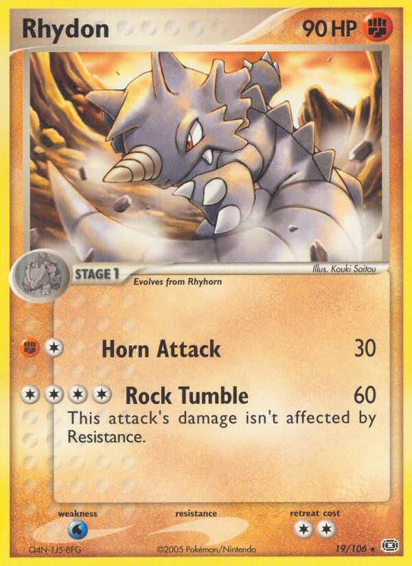 Rhydon (19/106) [EX: Emerald] | Jomio and Rueliete's Cards and Comics
