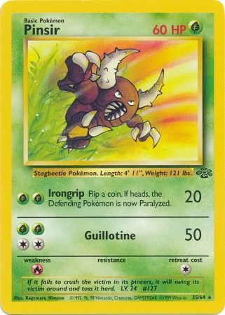 Pinsir (25/64) [Jungle Unlimited] | Jomio and Rueliete's Cards and Comics