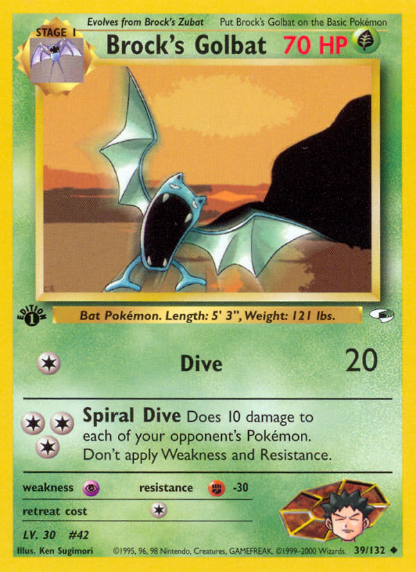 Brock's Golbat (39/132) [Gym Heroes 1st Edition] | Jomio and Rueliete's Cards and Comics