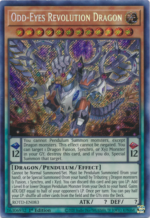 Odd-Eyes Revolution Dragon [ROTD-EN083] Secret Rare | Jomio and Rueliete's Cards and Comics
