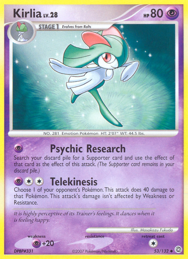 Kirlia (53/132) [Diamond & Pearl: Secret Wonders] | Jomio and Rueliete's Cards and Comics
