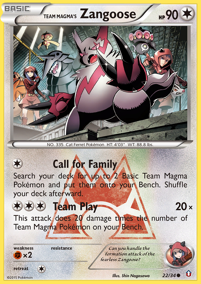 Team Magma's Zangoose (22/34) [XY: Double Crisis] | Jomio and Rueliete's Cards and Comics