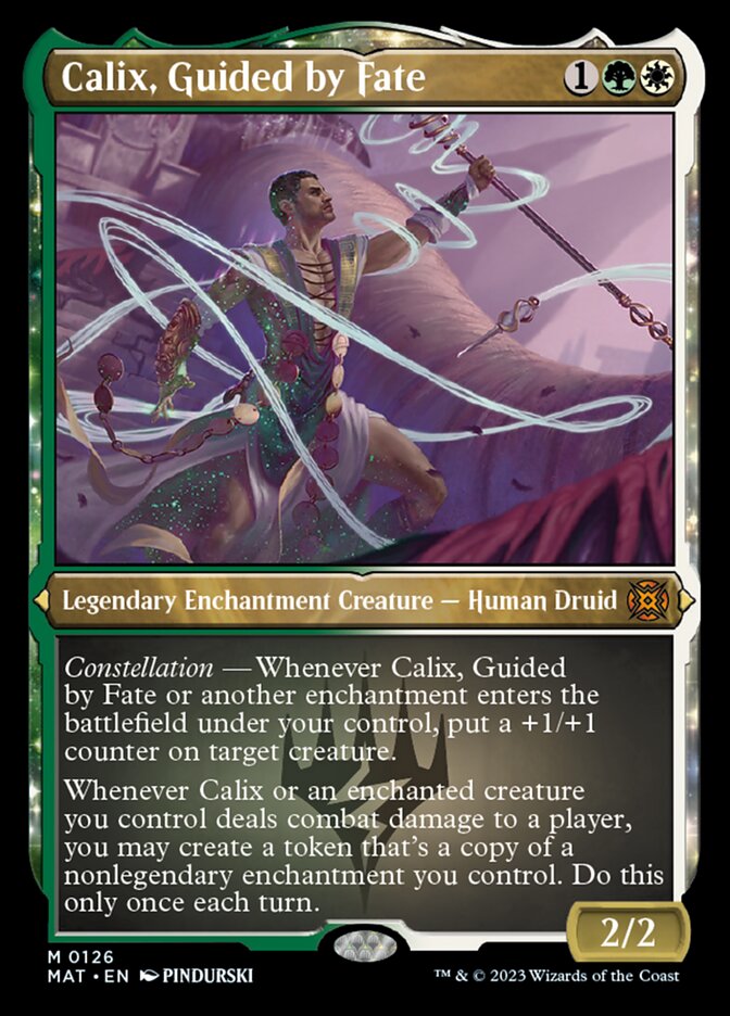 Calix, Guided by Fate (Foil Etched) [March of the Machine: The Aftermath] | Jomio and Rueliete's Cards and Comics