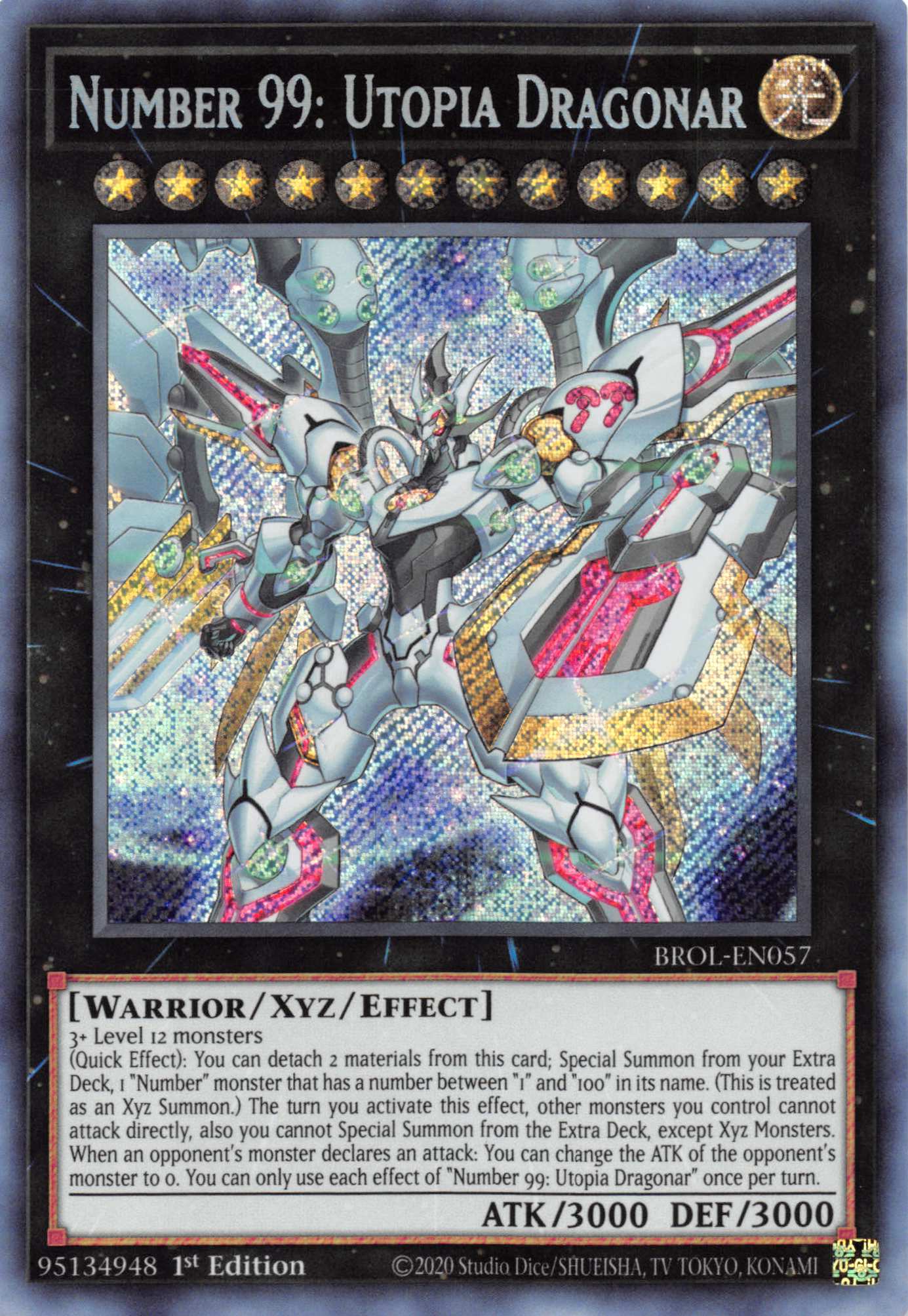 Number 99: Utopia Dragonar [BROL-EN057] Secret Rare | Jomio and Rueliete's Cards and Comics
