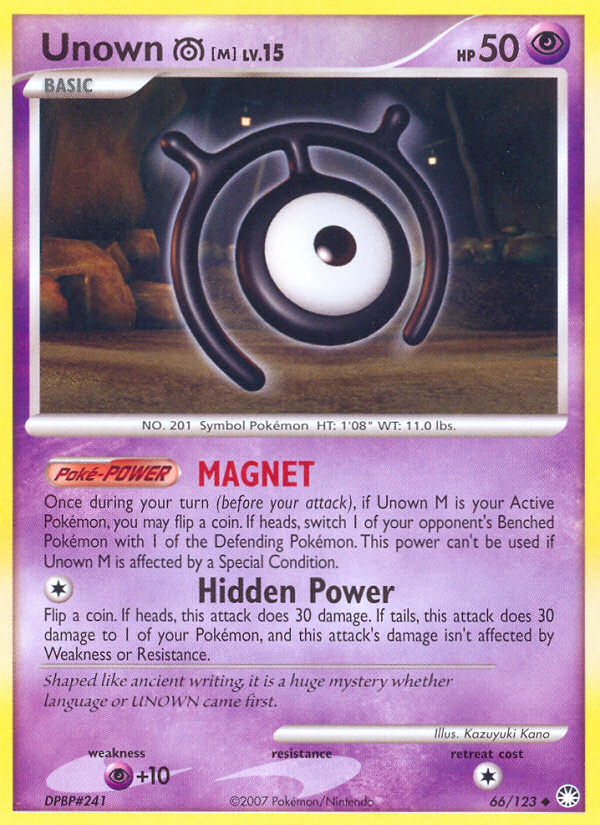 Unown M (66/123) [Diamond & Pearl: Mysterious Treasures] | Jomio and Rueliete's Cards and Comics