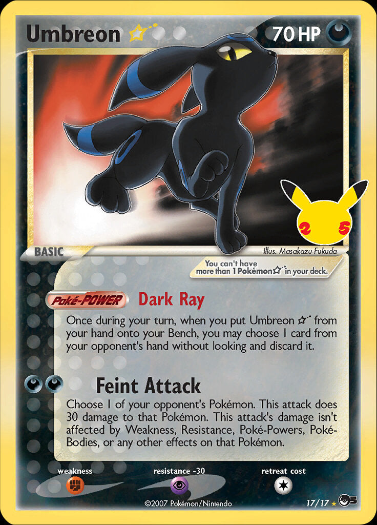 Umbreon (17/17) (Star) [Celebrations: 25th Anniversary - Classic Collection] | Jomio and Rueliete's Cards and Comics