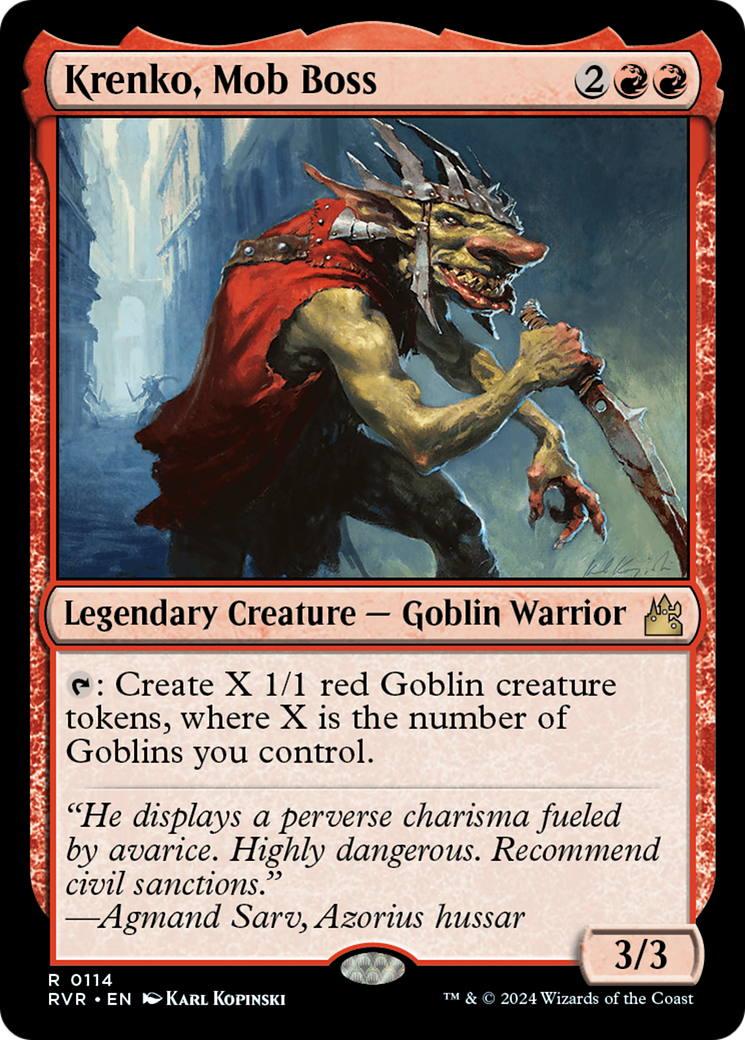 Krenko, Mob Boss [Ravnica Remastered] | Jomio and Rueliete's Cards and Comics