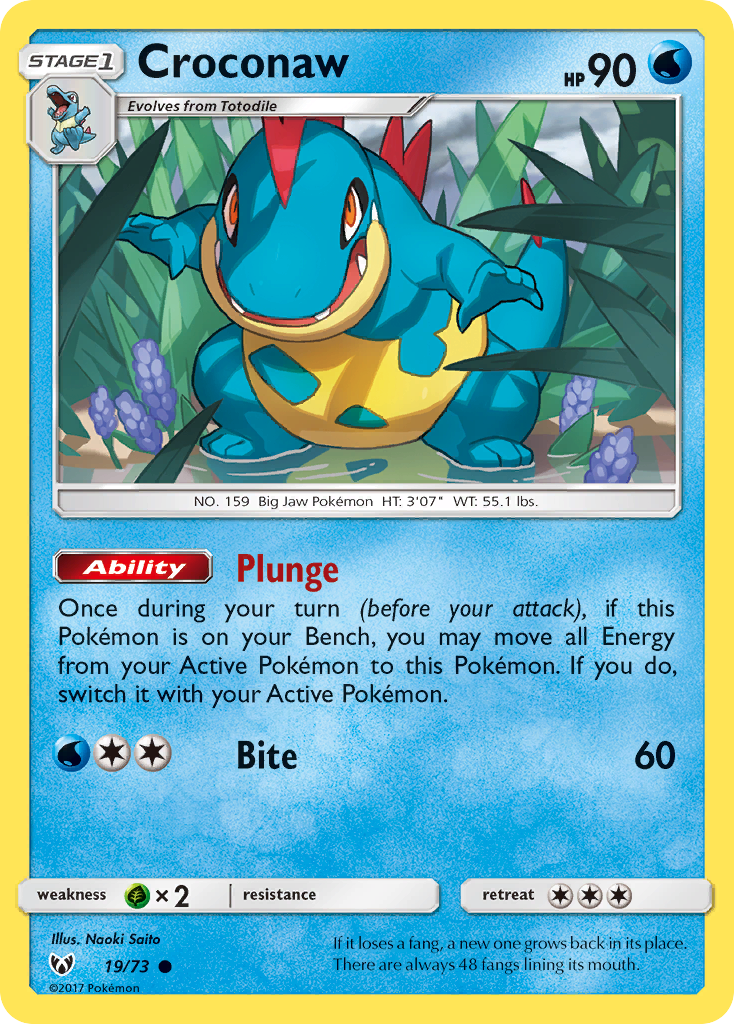 Croconaw (19/73) [Sun & Moon: Shining Legends] | Jomio and Rueliete's Cards and Comics