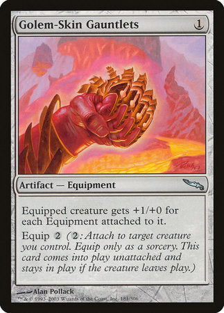Golem-Skin Gauntlets [Mirrodin] | Jomio and Rueliete's Cards and Comics