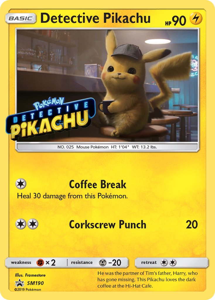 Detective Pikachu (SM190) (Stamped) [Sun & Moon: Black Star Promos] | Jomio and Rueliete's Cards and Comics