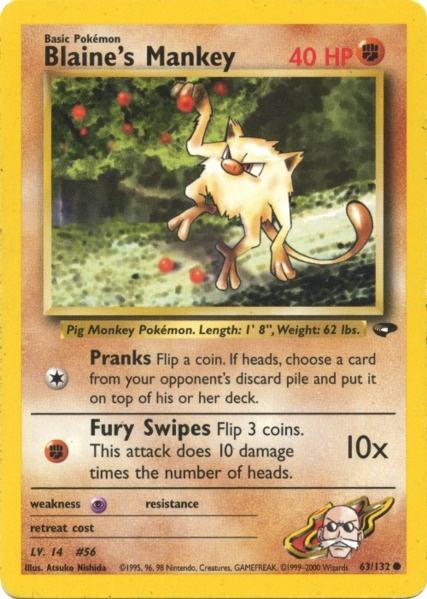 Blaine's Mankey (63/132) [Gym Challenge Unlimited] | Jomio and Rueliete's Cards and Comics