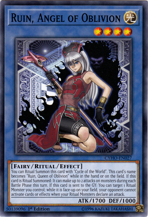 Ruin, Angel of Oblivion [CYHO-EN027] Common | Jomio and Rueliete's Cards and Comics