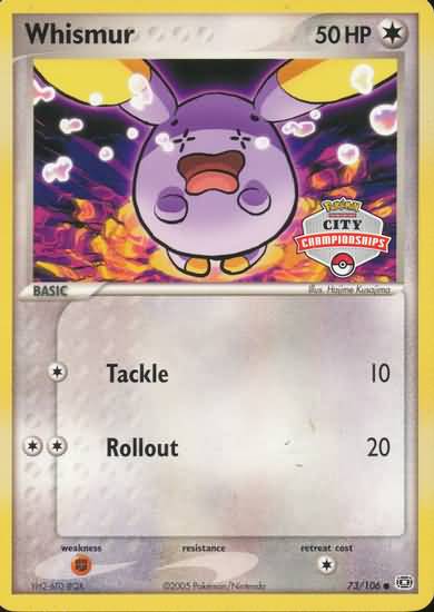 Whismur (73/106) (City Championship) [EX: Emerald] | Jomio and Rueliete's Cards and Comics
