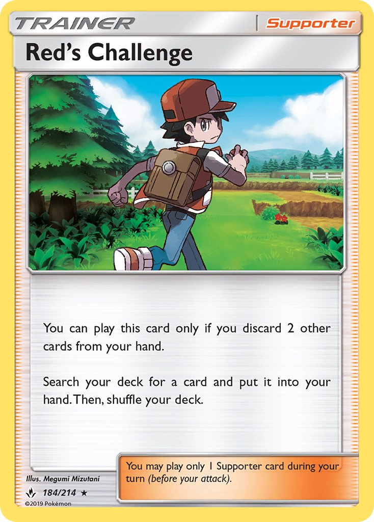 Red's Challenge (184/214) (Theme Deck Exclusive) [Sun & Moon: Unbroken Bonds] | Jomio and Rueliete's Cards and Comics