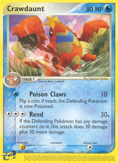 Crawdaunt (13/97) [EX: Dragon] | Jomio and Rueliete's Cards and Comics