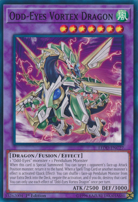 Odd-Eyes Vortex Dragon [LEDD-ENC27] Common | Jomio and Rueliete's Cards and Comics