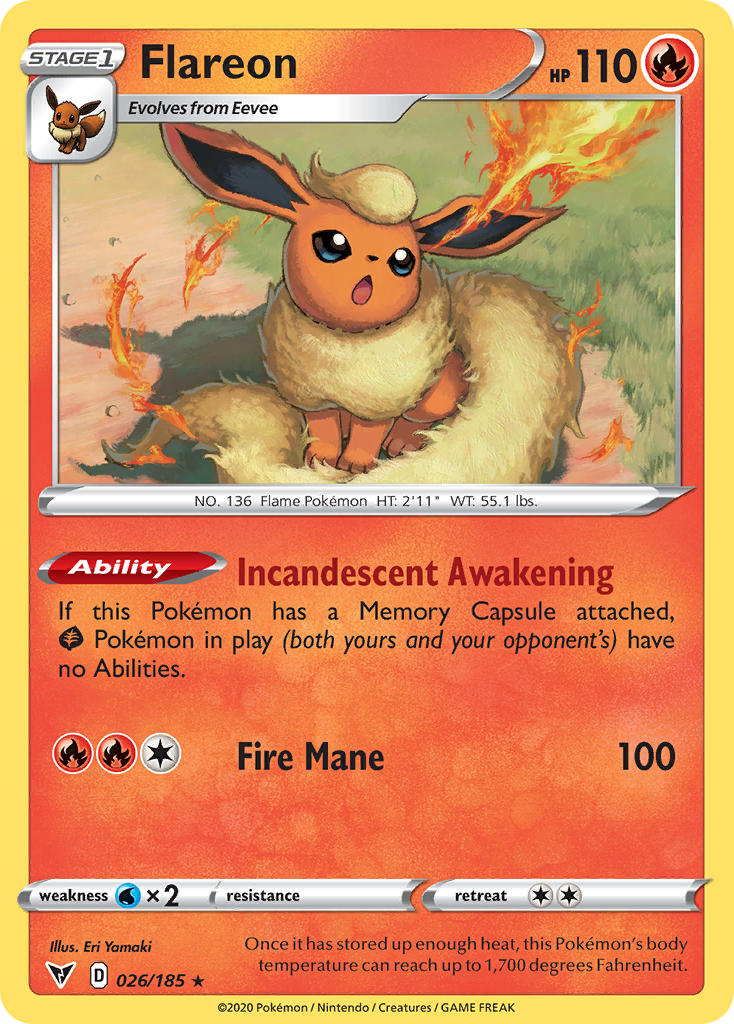 Flareon (026/185) [Sword & Shield: Vivid Voltage] | Jomio and Rueliete's Cards and Comics