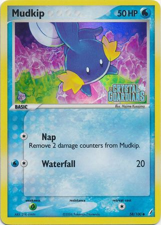 Mudkip (58/100) (Stamped) [EX: Crystal Guardians] | Jomio and Rueliete's Cards and Comics