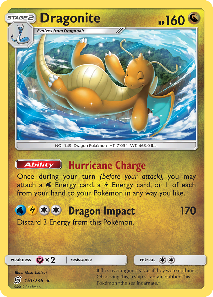Dragonite (151/236) (Cosmos Holo) [Sun & Moon: Unified Minds] | Jomio and Rueliete's Cards and Comics