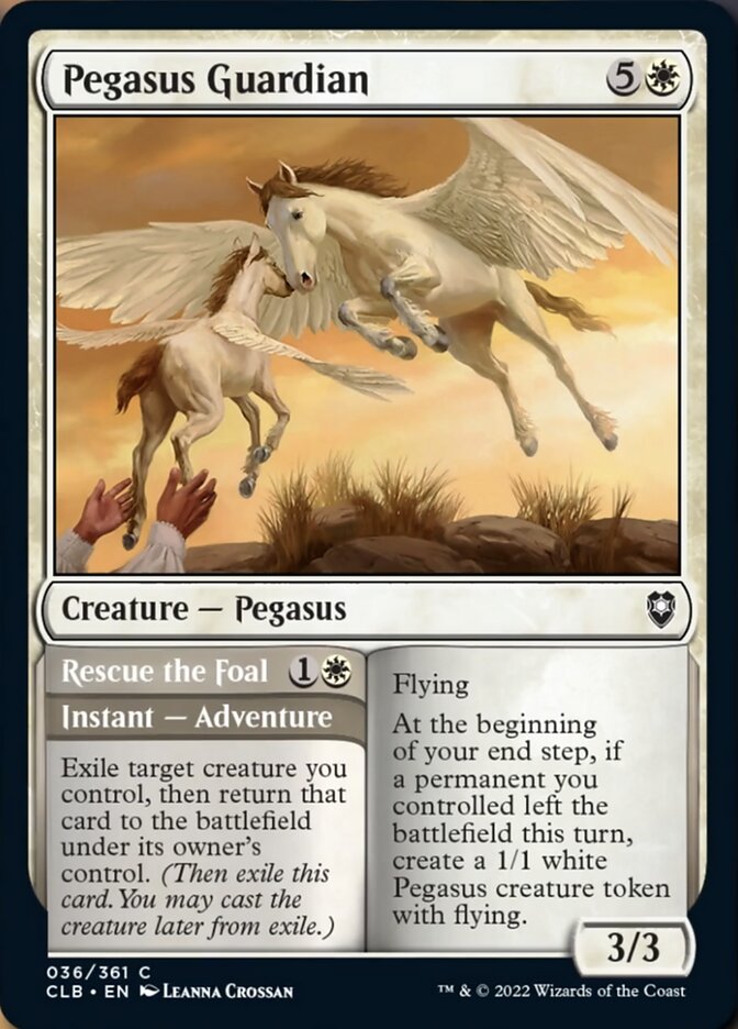 Pegasus Guardian // Rescue the Foal [Commander Legends: Battle for Baldur's Gate] | Jomio and Rueliete's Cards and Comics