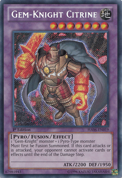 Gem-Knight Citrine [HA06-EN019] Secret Rare | Jomio and Rueliete's Cards and Comics