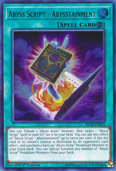 Abyss Script - Abysstainment [BLLR-EN013] Ultra Rare | Jomio and Rueliete's Cards and Comics