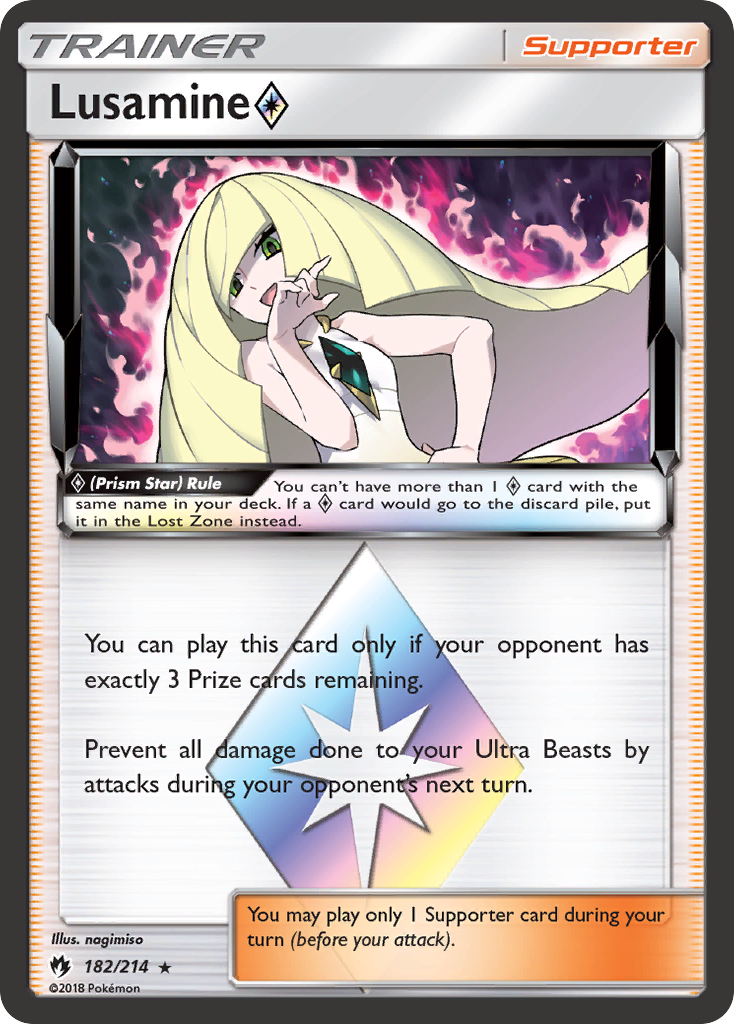 Lusamine (182/214) (Prism Star) [Sun & Moon: Lost Thunder] | Jomio and Rueliete's Cards and Comics