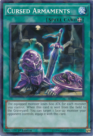Cursed Armaments (Shatterfoil) [BP03-EN169] Common | Jomio and Rueliete's Cards and Comics